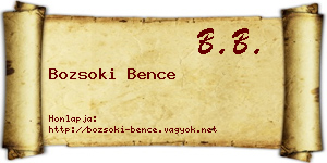 Bozsoki Bence névjegykártya